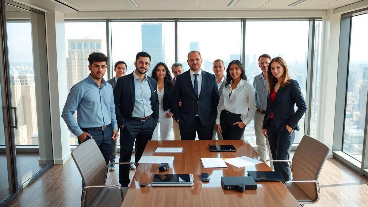 Ropa adecuada en moda profesional para ejecutivos en reuniones